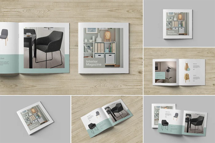 Square Brochure and Catalog Mockups Square Brochure and Catalog Mockups