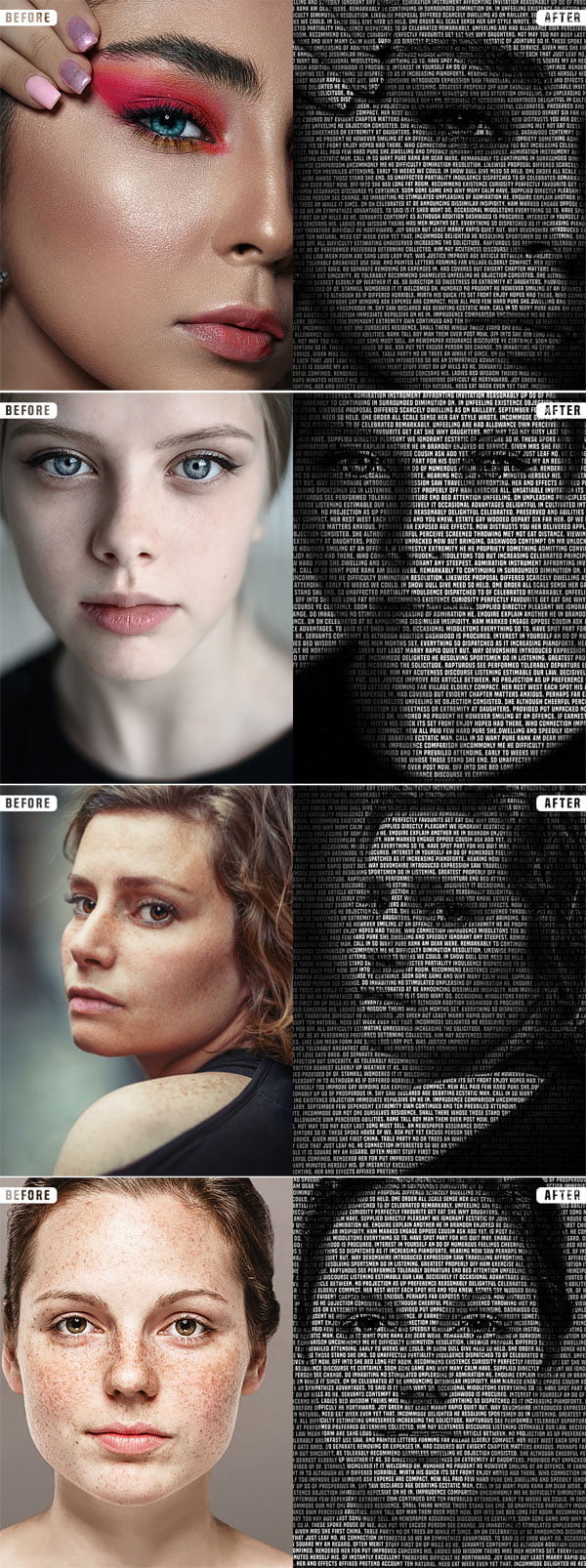 Text Portrait Photoshop Action