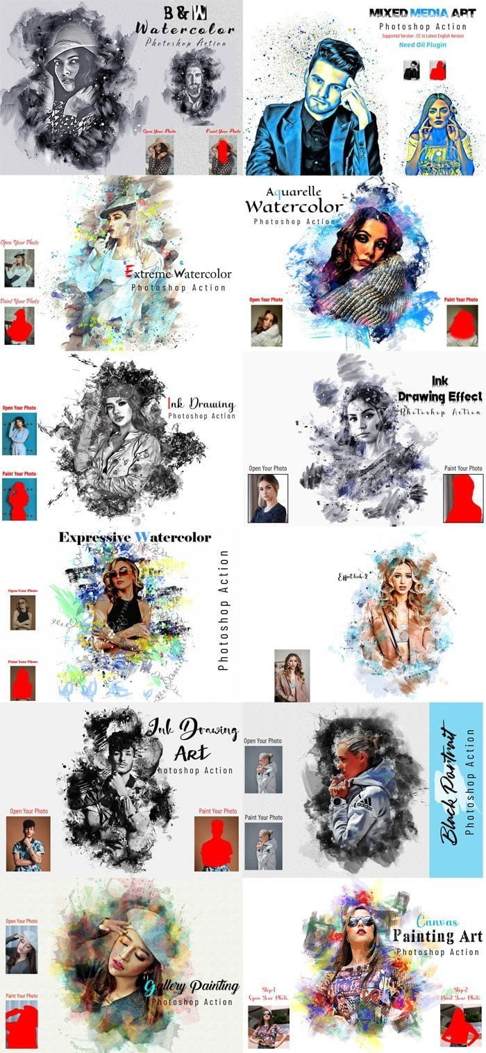 Watercolor Effect Photoshop Action