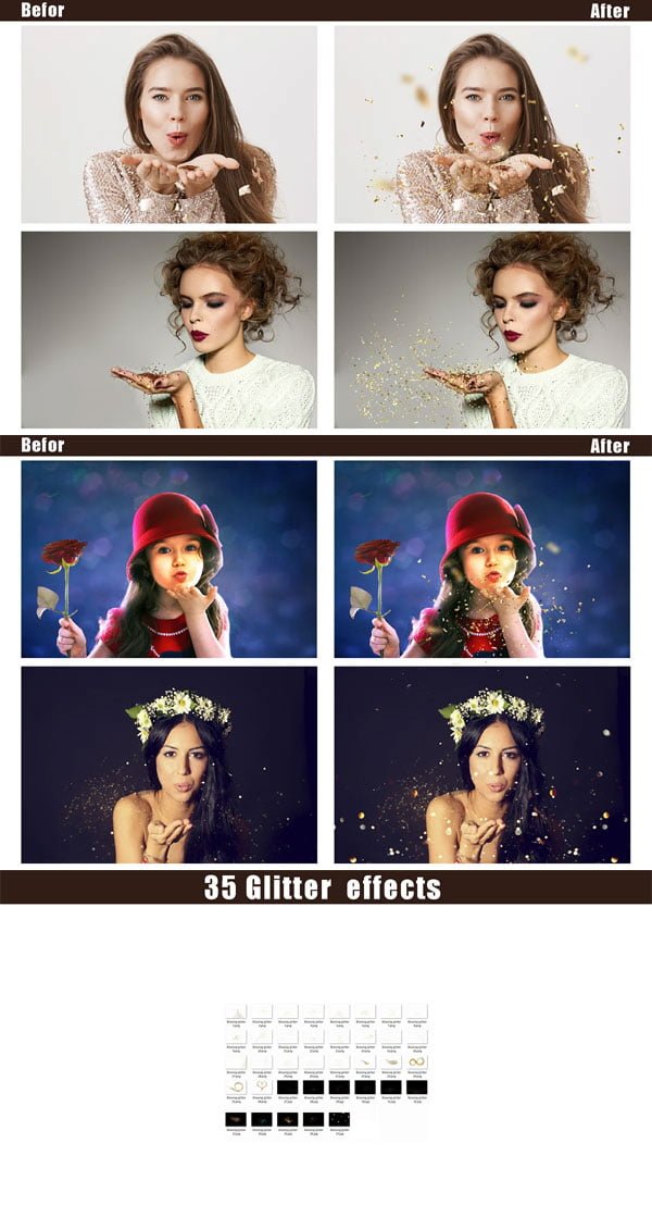 Glitter Effect Photo Overlays