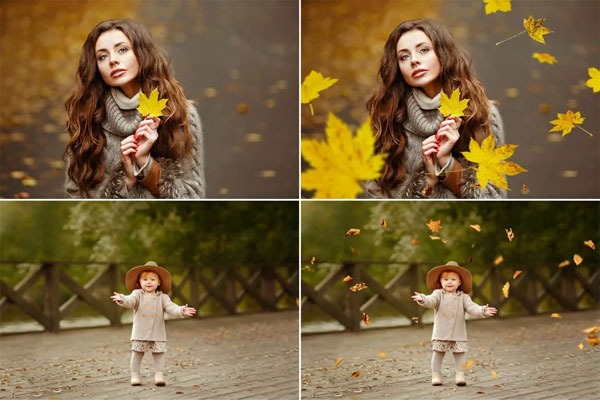 100 Autumn Falling Leaves Photo Overlays 100 Autumn Falling Leaves Overlays