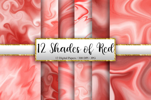 12 Shades of Red Marble Background