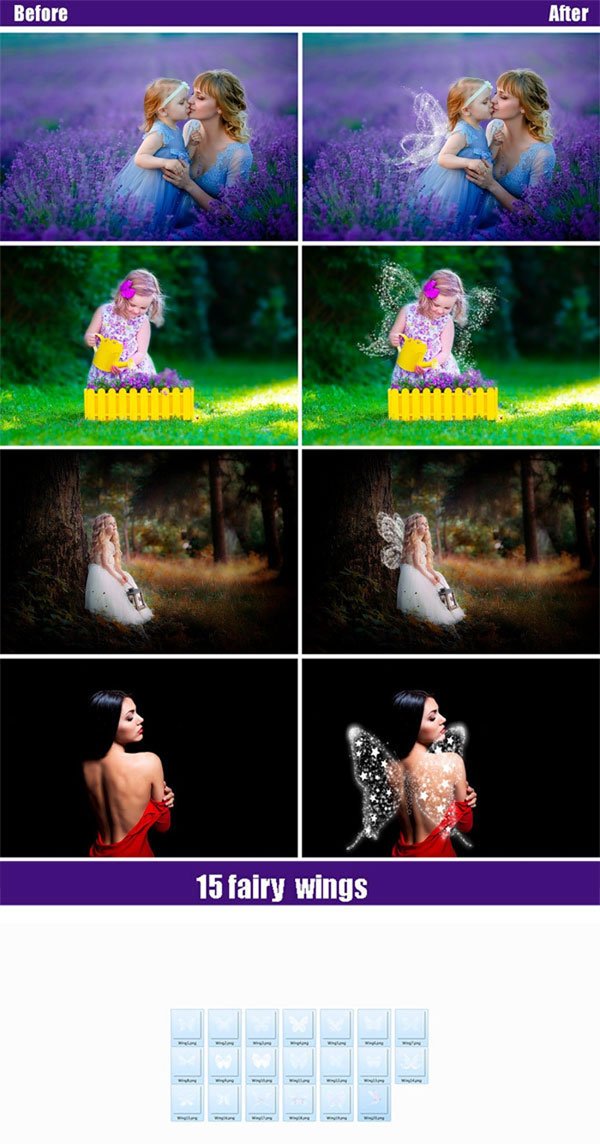 15 Fairy Wings Photoshop Overlay 15 Fairy Wings Photoshop Overlay