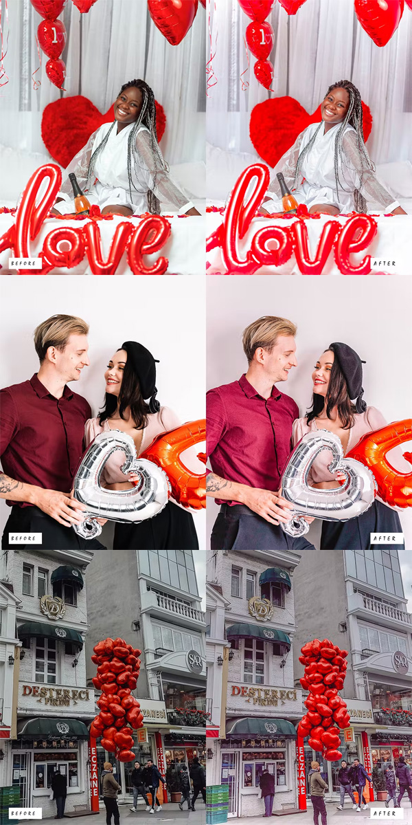 20 Lightroom Presets for Valentine's Day