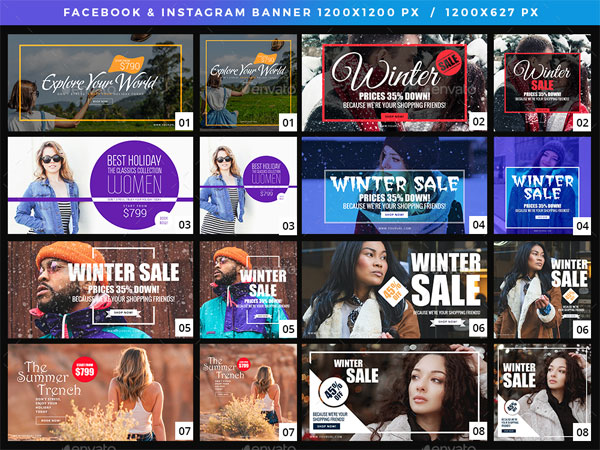 25 Facebook & Instagram Multipurpose Banners