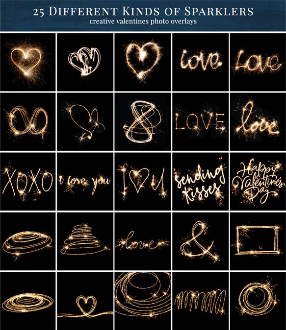 25 Valentine's Sparklers Photo Overlays 25 Valentine's Sparklers Photo Overlays