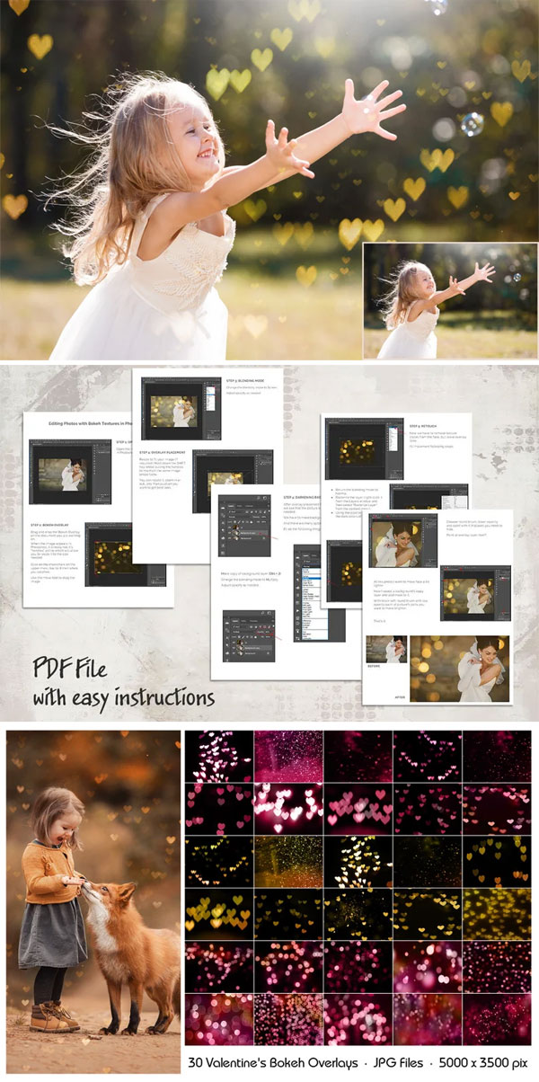 30 Valentines Bokeh Photo Overlays 30 Valentines Bokeh Overlays