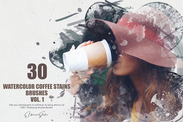 30 Watercolor Coffee Stains Brushes Watercolor Coffee Stains Brushes