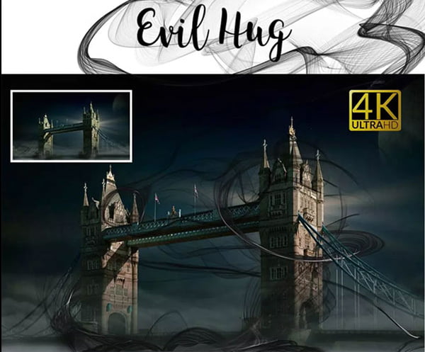 4K Evil Hug Photo Overlays