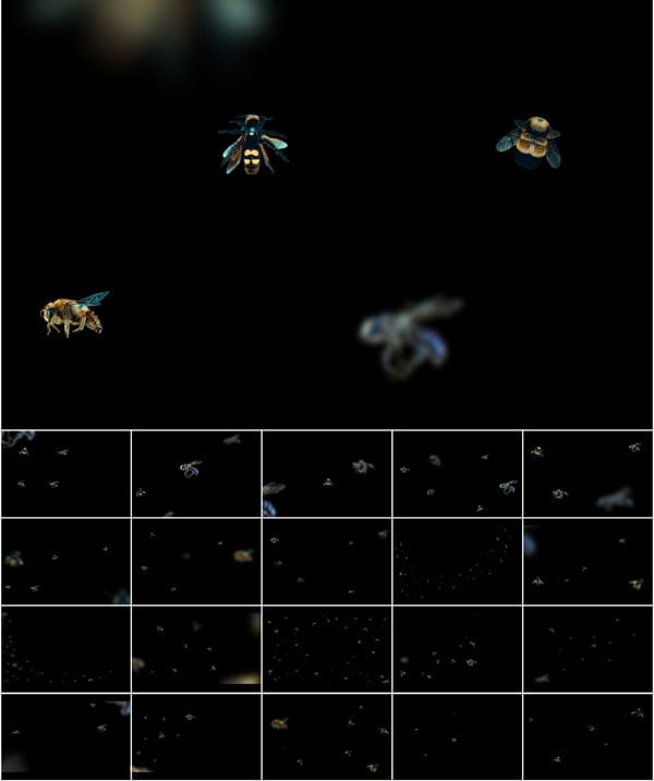5K Bees - Dark version Overlays 5K Bees - Dark version