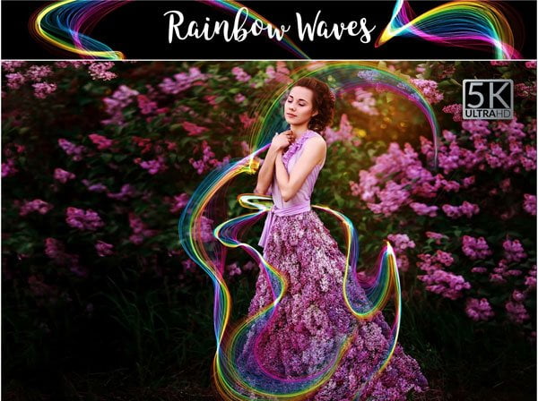 5K Rainbow Waves Overlay