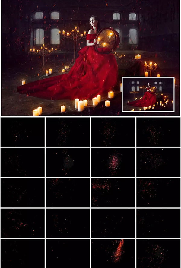 5K Red Granules Photo Overlays