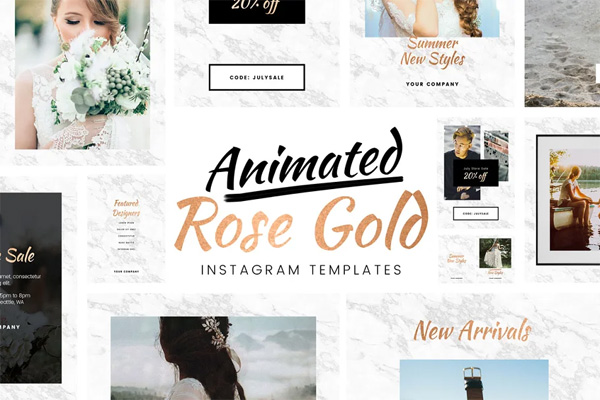 Animated Gold Instagram Templates Animated Gold Instagram Templates