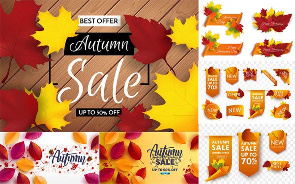 Autumn Poster And Sale Banner Collection Autumn Poster And Sale Banner