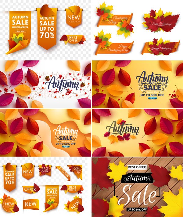 Autumn Poster And Sale Banner Collection Autumn Poster And Sale Banner