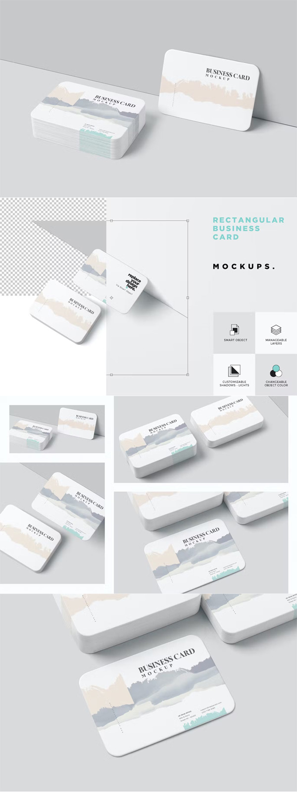 Business Card Mockups With Rounded Corners Business Card Mockups With Rounded Corners