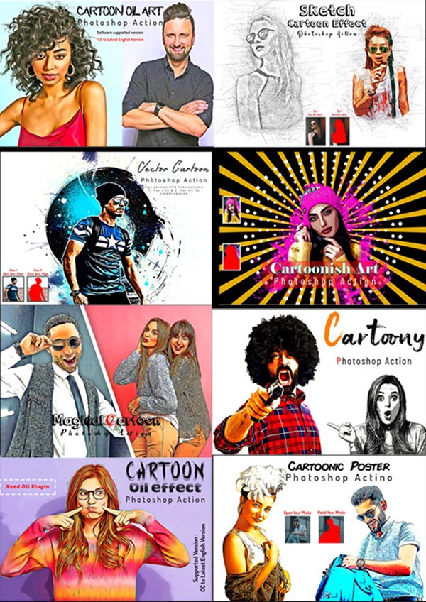 Cartoon Photoshop Action Bundle Cartoon Photoshop Action Bundle