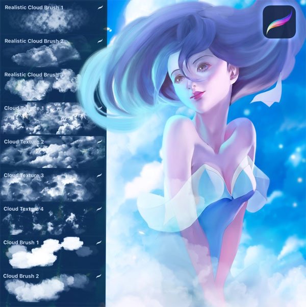 Cloud Brushes Set for Procreate
