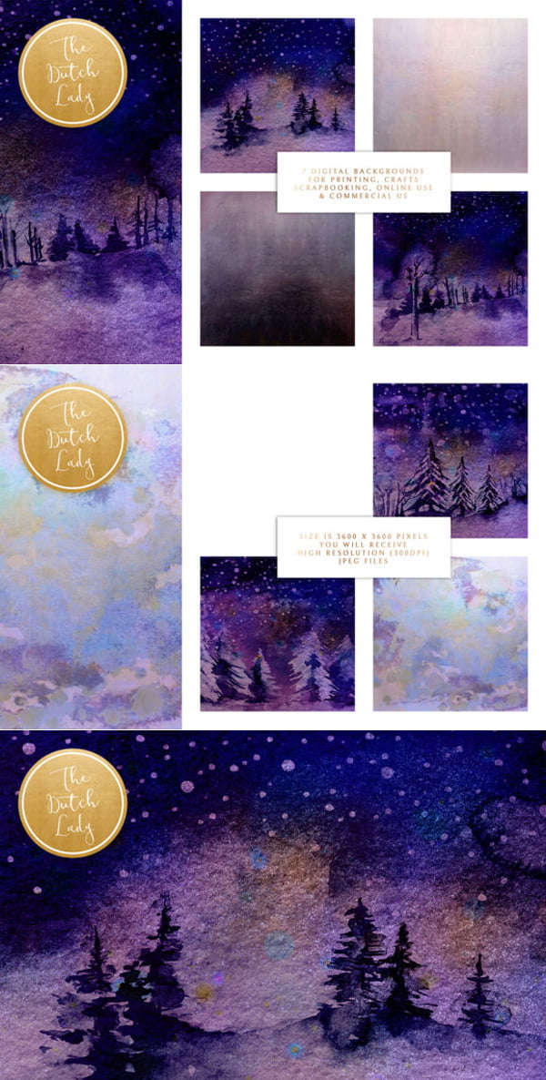 Digital Backgrounds Winter Night Skies Digital Backgrounds Winter Night Skies