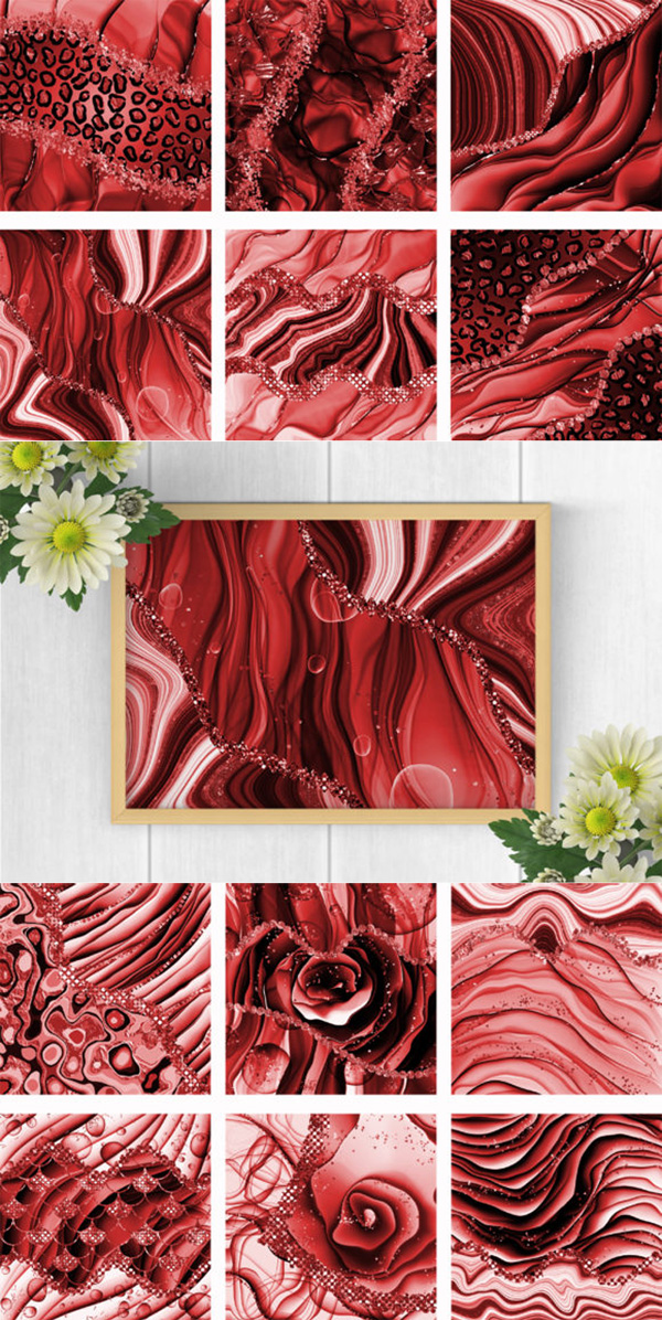 Fantasy Red Glitter Background