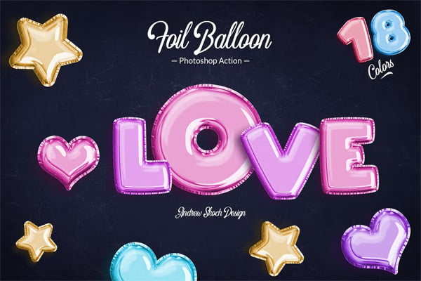 Foil Balloon Photoshop Action
