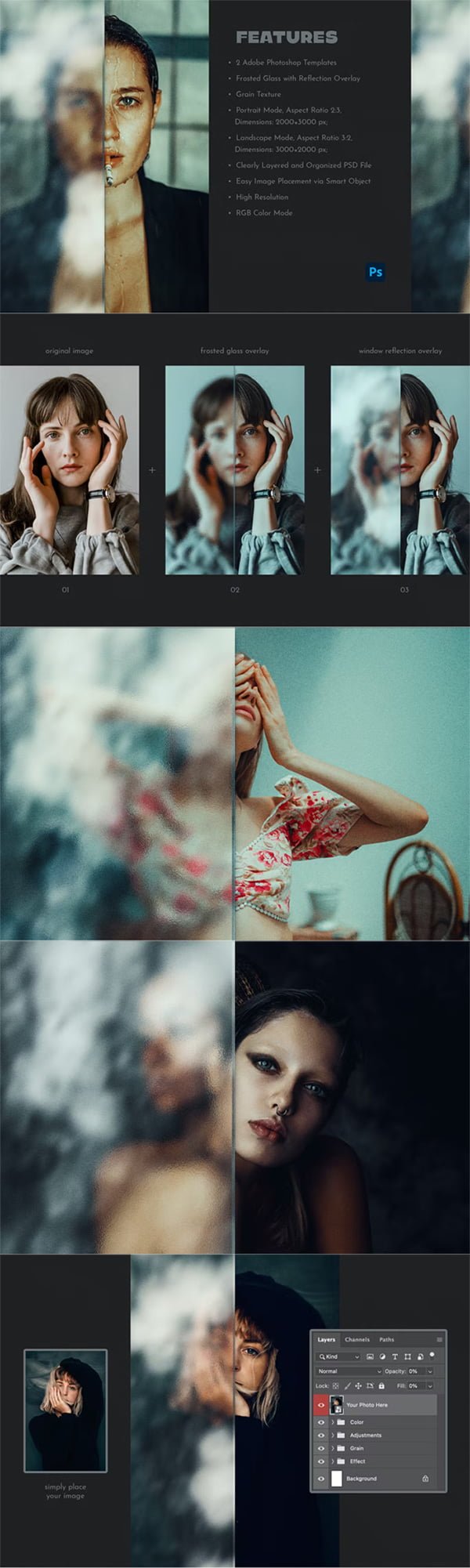 Frosted Window Photo Template