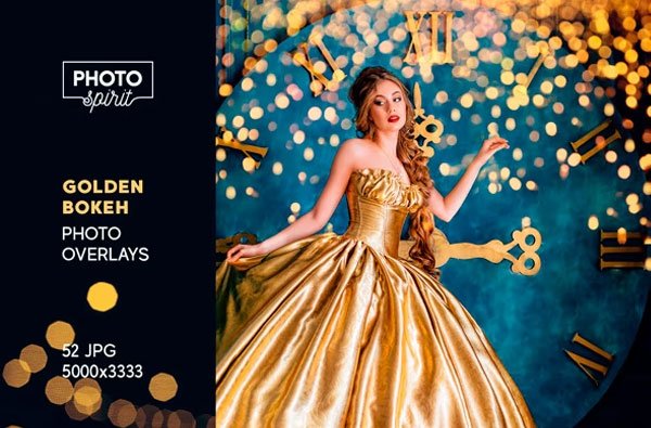 Golden Bokeh Photo Overlay