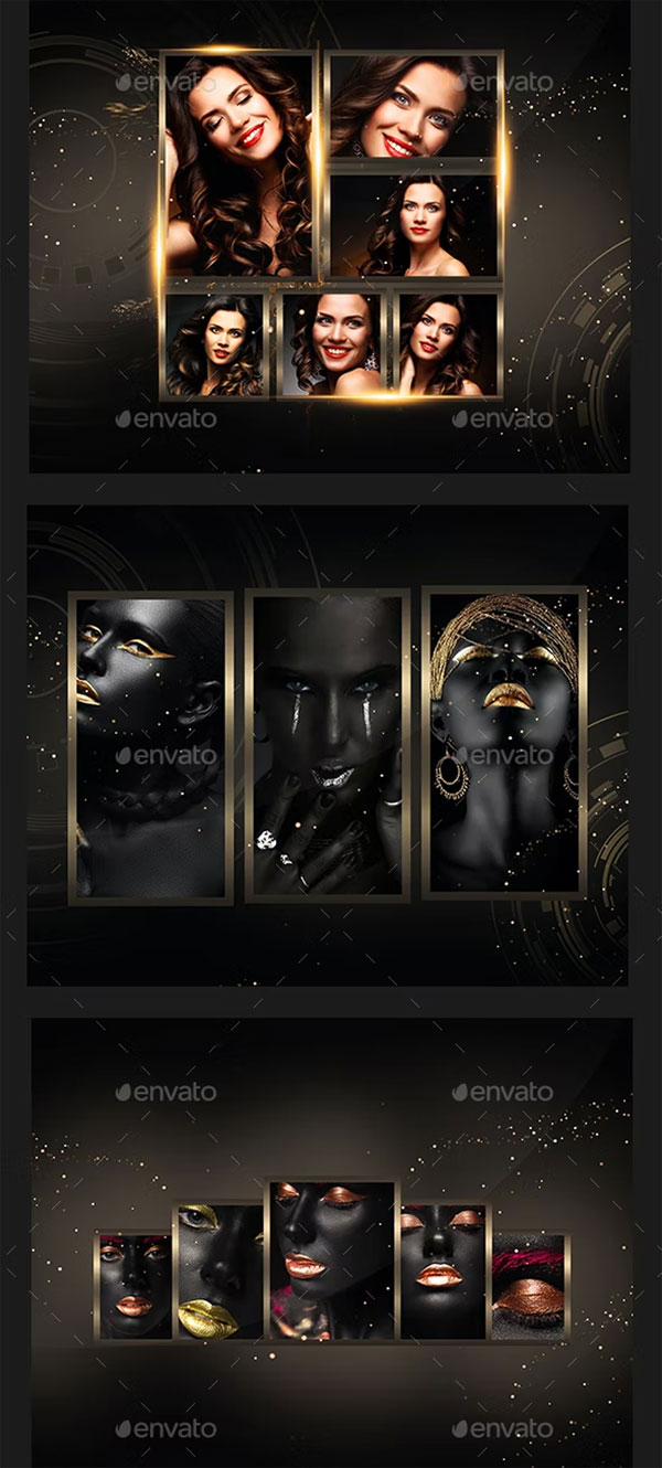 Golden Photo Frame Template