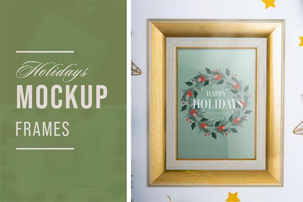 Happy Holidays Frame Mockup Happy Holidays Frame Mockup