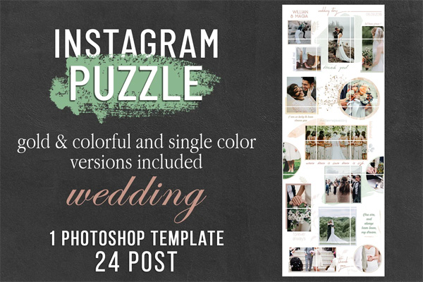 Instagram Puzzle Template Wedding Instagram Puzzle Template Wedding