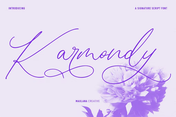 Karmondy Signature Script Font Karmondy Signature Script Font