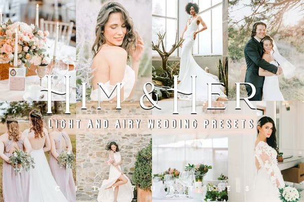Light Airy Wedding HIM & HER Lightroom Presets Light Airy Wedding HIM & HER Lightroom Presets