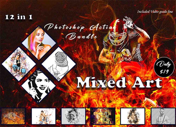 Mixed Art Photoshop Action Bundle
