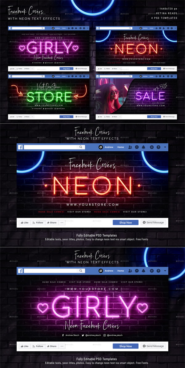 Neon Facebook Covers Neon Facebook Covers