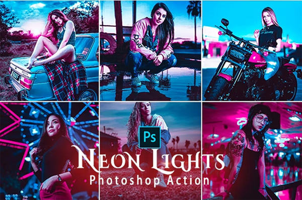 Neon Lights Photoshop Actions Neon Lights Photoshop Actions