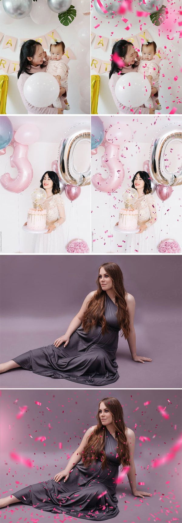 Pink Confetti Overlays