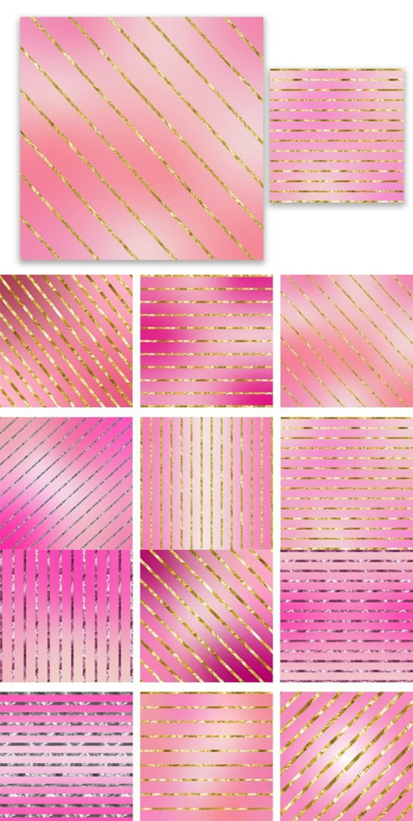 Pink Stripes Glitter Background