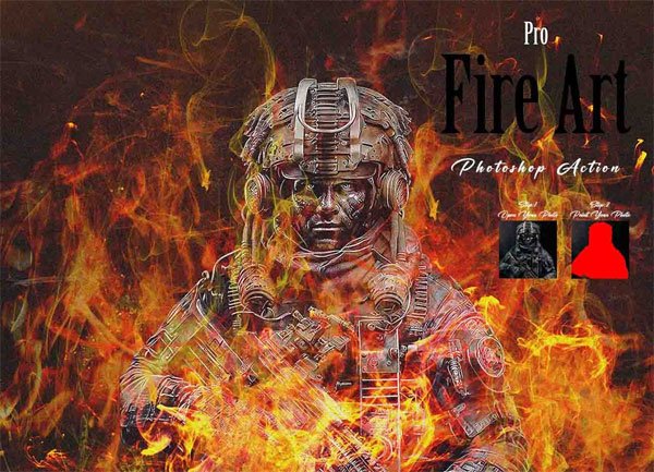 Pro Fire Art Photoshop Action