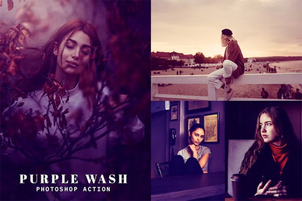 Purple Wash Photoshop Action Purple Wash Photoshop Action