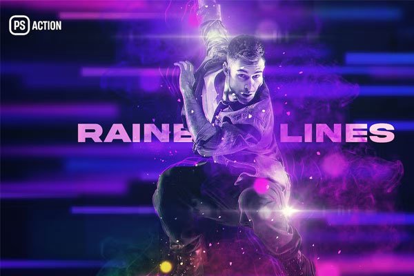 Rainbow Lines Photoshop Action