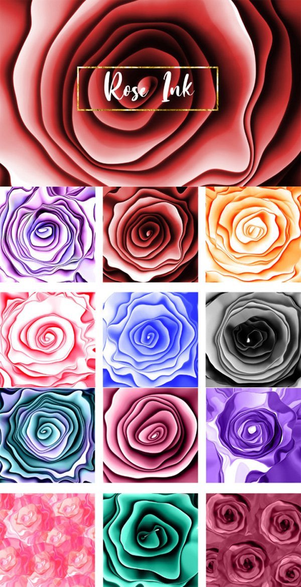 Rose Ink Background Digital Papers