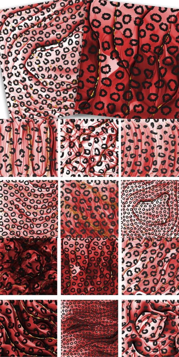 Ruby Red Leopard Background