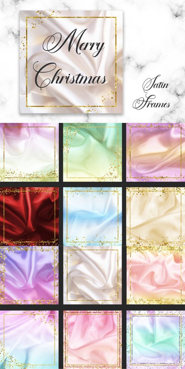 Satin Frames Glitter Digital Papers