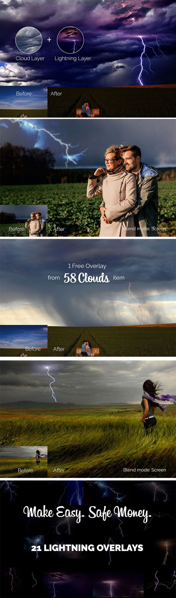 Sky Lightinigs Photo Overlays Bundle Sky Lightinigs Photo Overlays