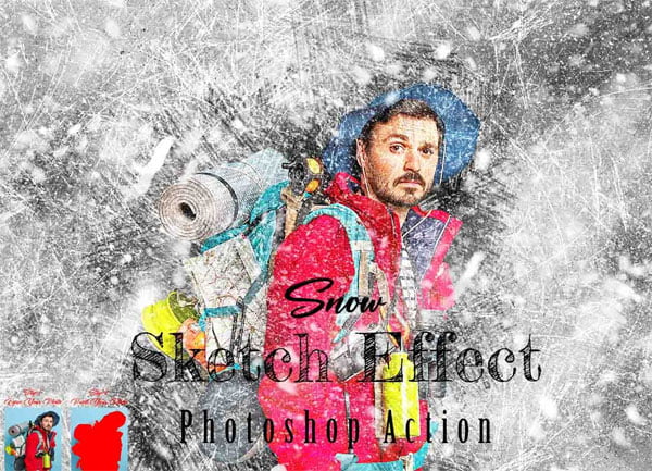 Snow Sketch Effect Photoshop Action