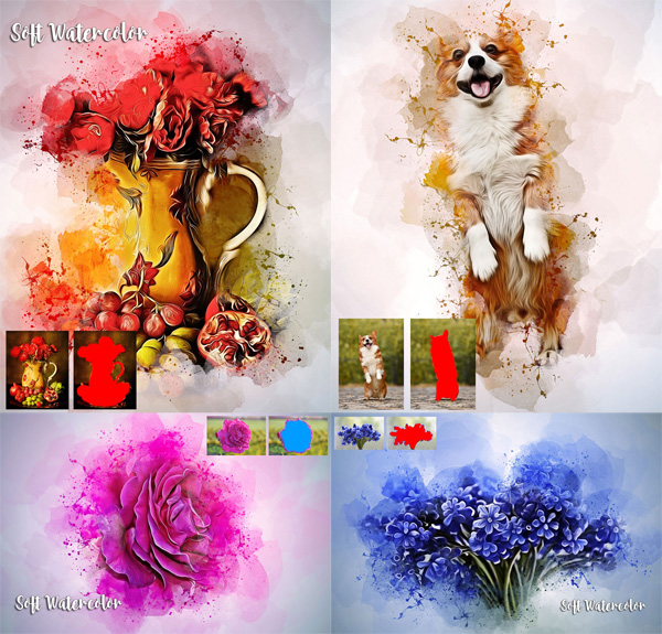 Soft Watercolor Photoshop Action