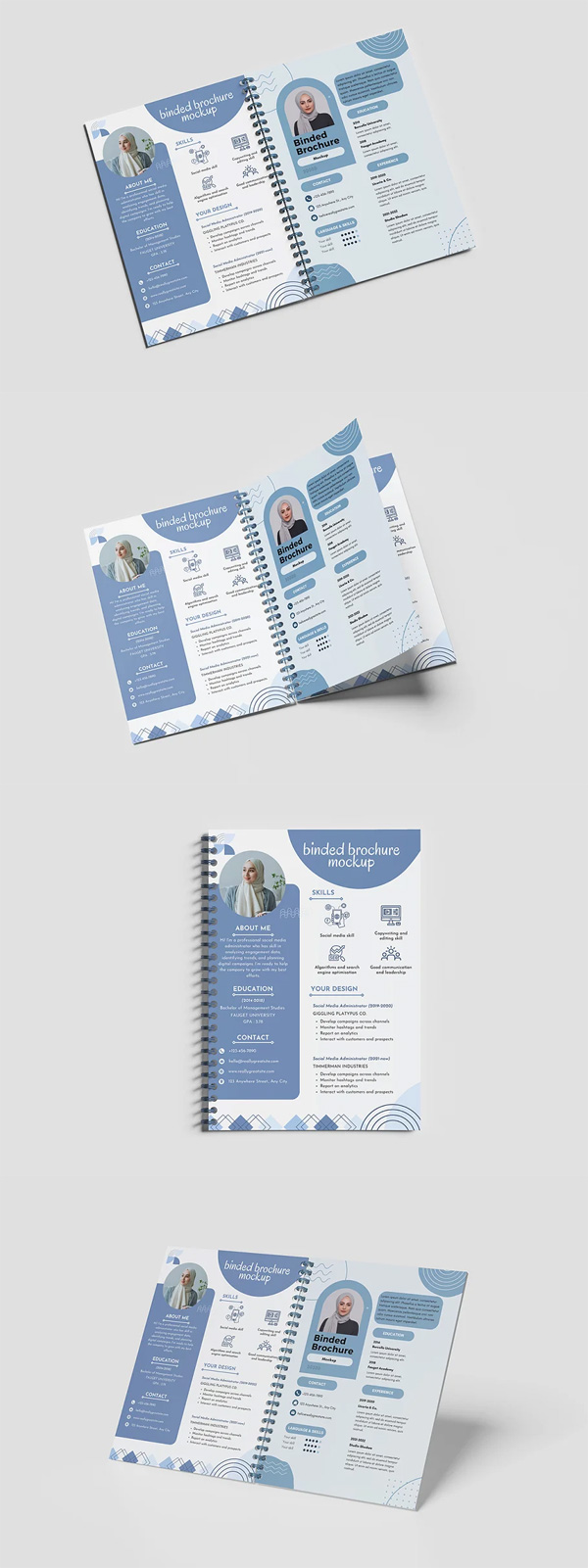 Spiral Binding Brochure Mockup