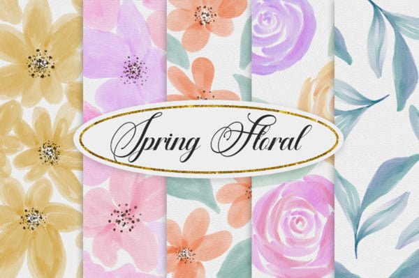 Spring Floral Watercolor Background Spring Floral Watercolor Background