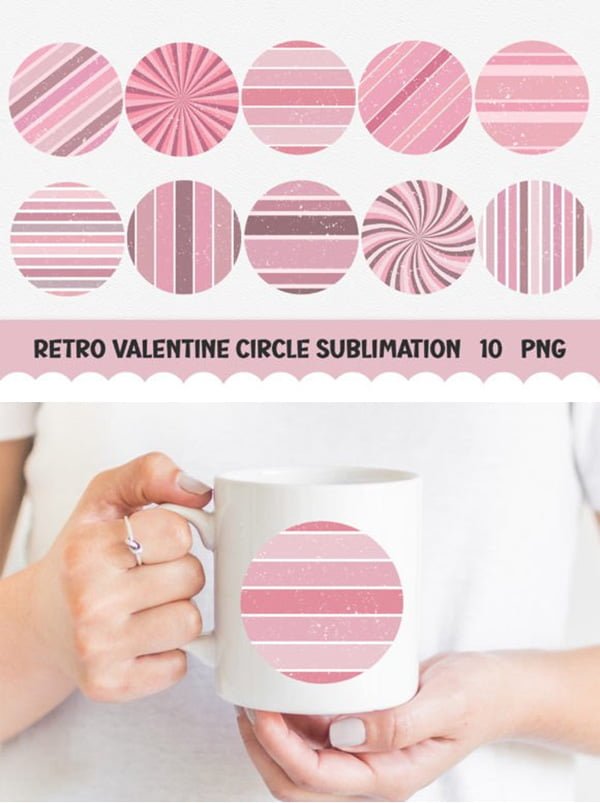 Sublimation Retro Valentine Circle