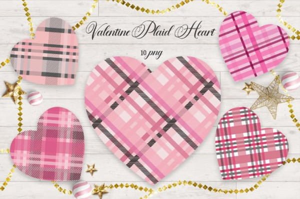 Sublimation Valentine Plaid Heart